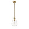 Z-Lite Ayra 1 Light Pendant, Olde Brass & Clear 488P8-OBR